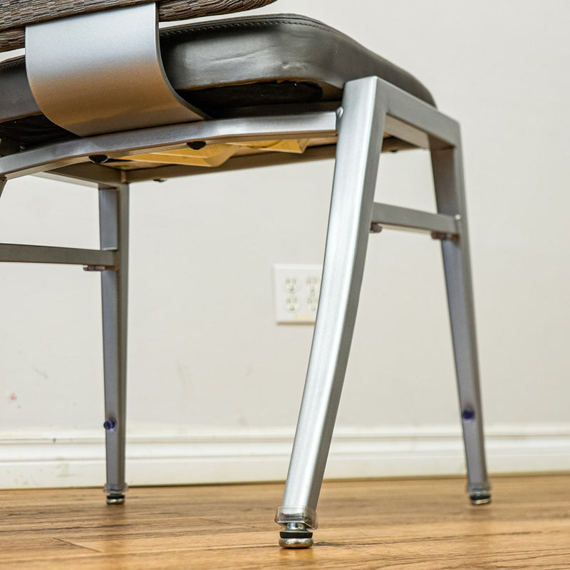 18-Inch W Quick Silver Finish Chair with Mixed Upholstery and Rear Grip Handle