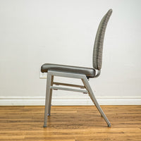 18-Inch W Quick Silver Finish Chair with Mixed Upholstery and Rear Grip Handle