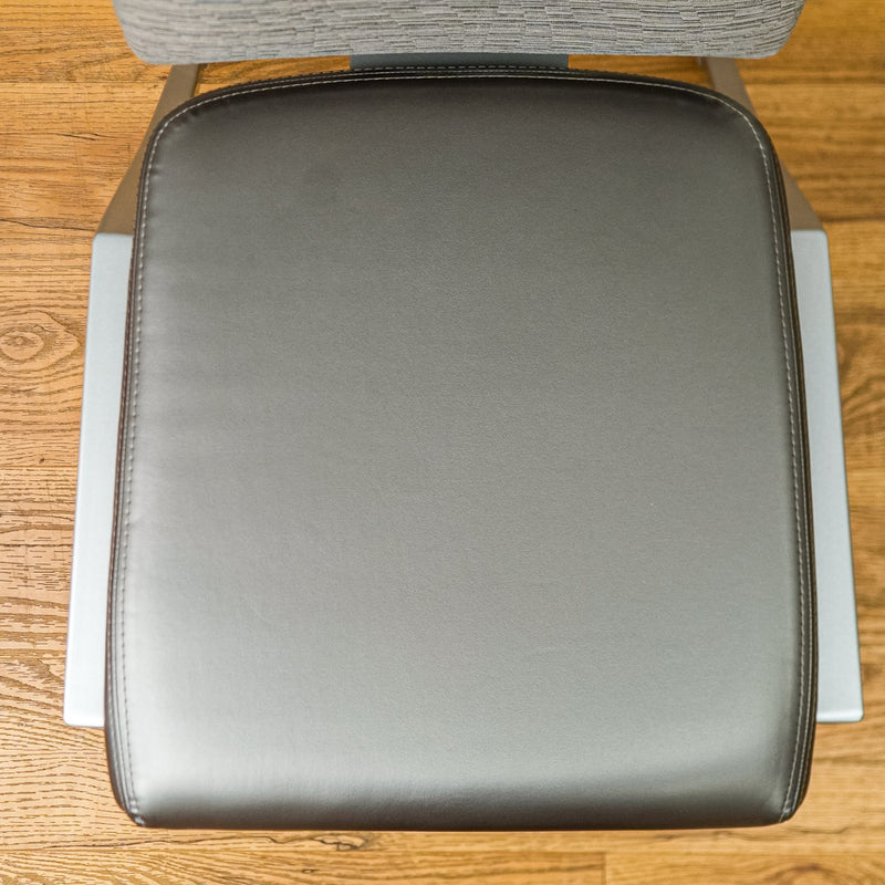 18-Inch W Quick Silver Finish Chair with Mixed Upholstery and Rear Grip Handle