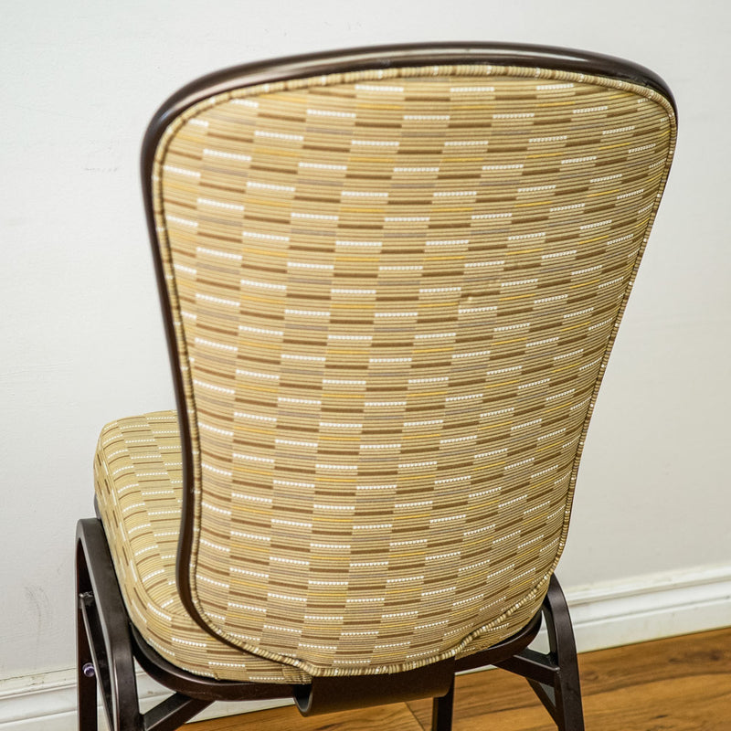 18-Inch W Banquet Chair with Patterned Upholstery & Antique Copper Frame