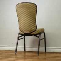 18-Inch W Banquet Chair with Patterned Upholstery & Antique Copper Frame