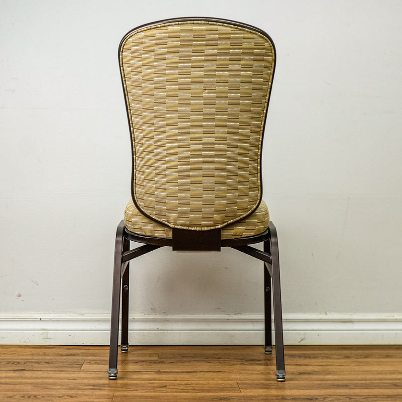 18-Inch W Banquet Chair with Patterned Upholstery & Antique Copper Frame