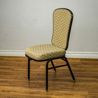 18-Inch W Banquet Chair with Patterned Upholstery & Antique Copper Frame