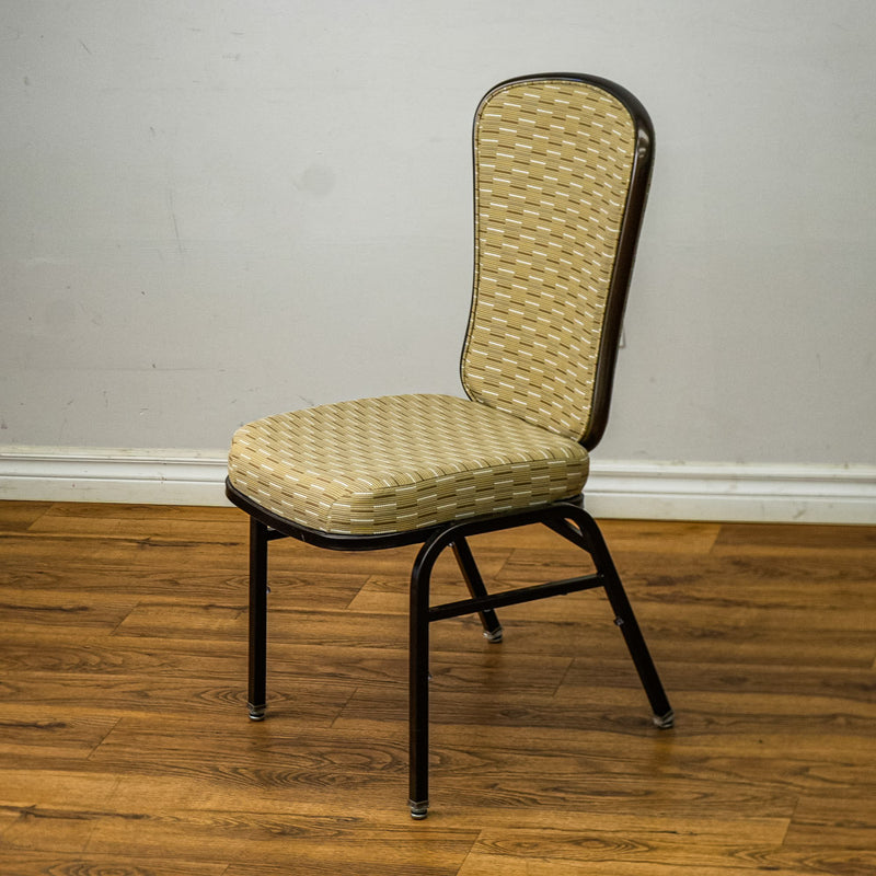 18-Inch W Banquet Chair with Patterned Upholstery & Antique Copper Frame