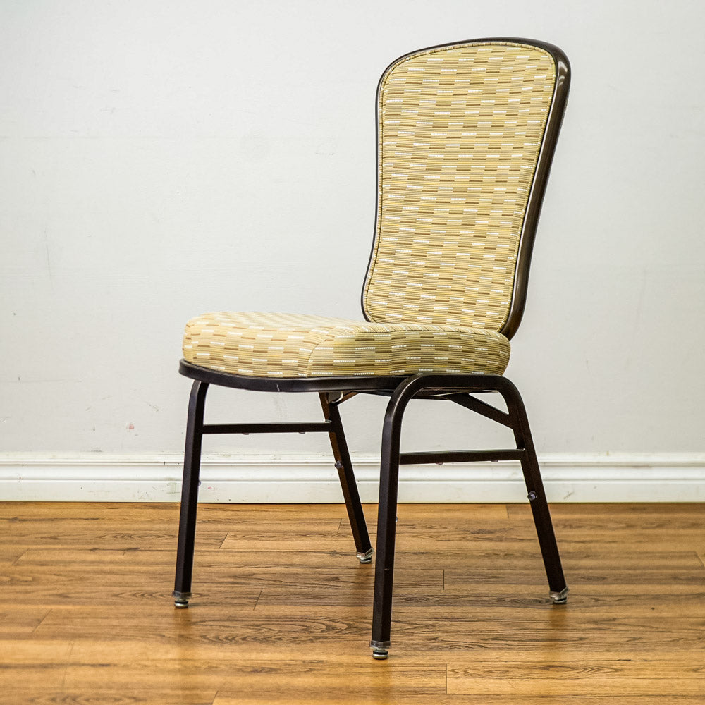 18-Inch W Banquet Chair with Patterned Upholstery & Antique Copper Frame