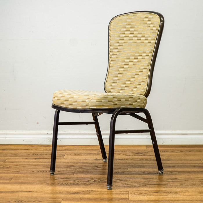 18-Inch W Banquet Chair with Patterned Upholstery & Antique Copper Frame