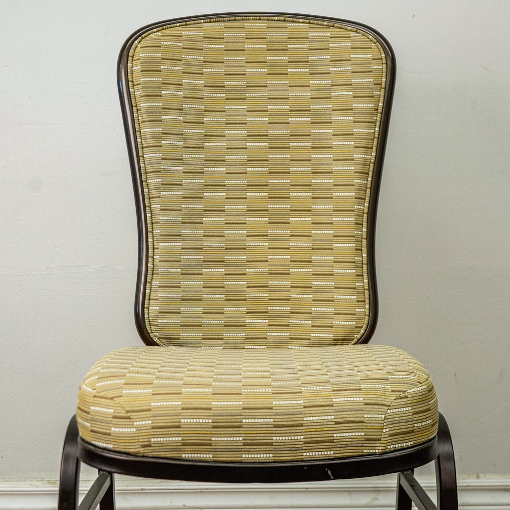 18-Inch W Banquet Chair with Patterned Upholstery & Antique Copper Frame