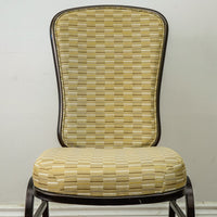 18-Inch W Banquet Chair with Patterned Upholstery & Antique Copper Frame