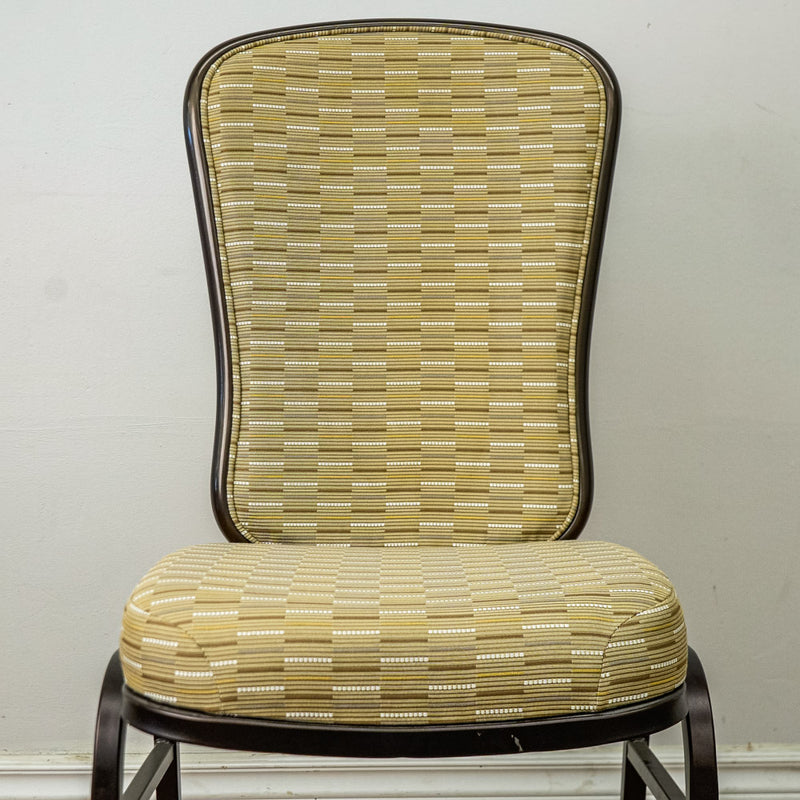 18-Inch W Banquet Chair with Patterned Upholstery & Antique Copper Frame