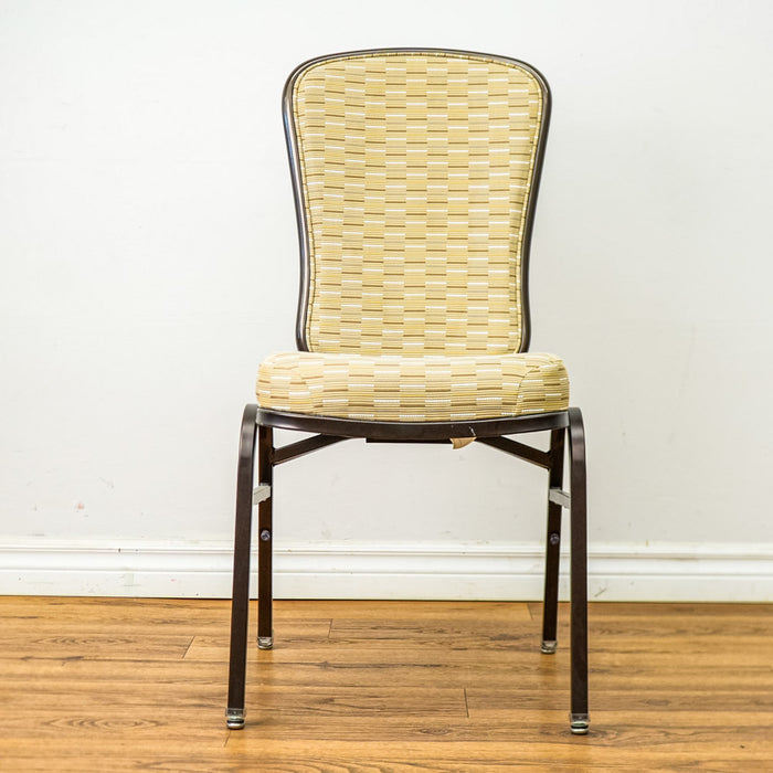 18-Inch W Banquet Chair with Patterned Upholstery & Antique Copper Frame