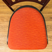 18-Inch W Black Metal Chair with Red Fabric Seat and Top Handle