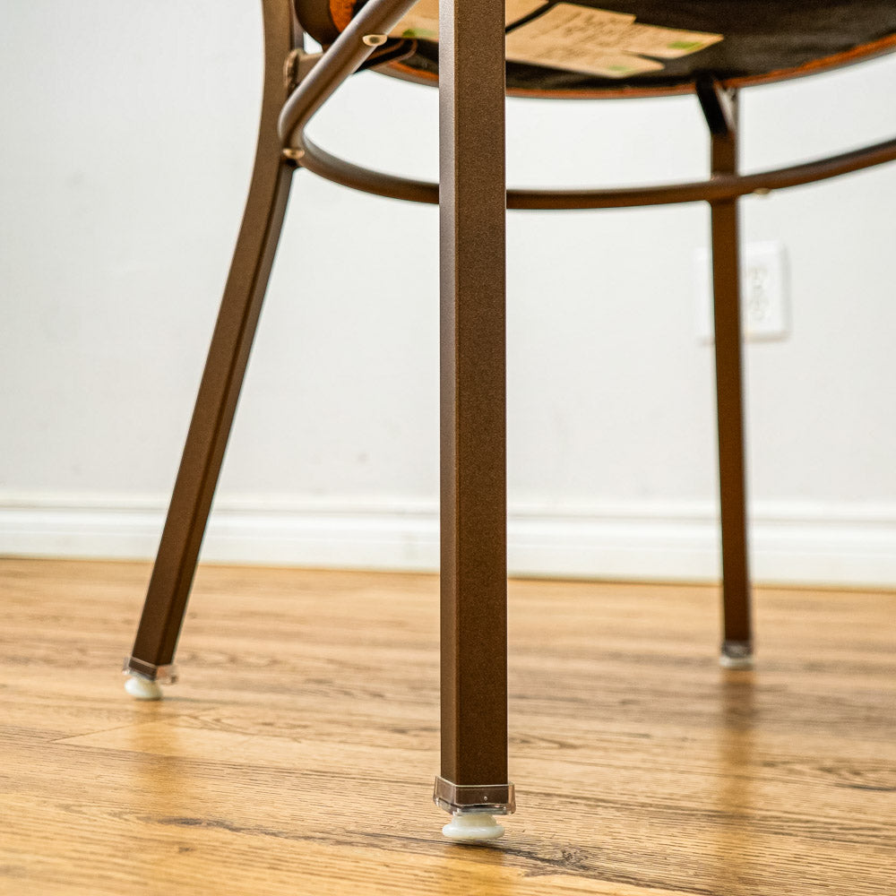 18-Inch W Black Metal Chair with Red Upholstery and Top Handle