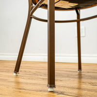 18-Inch W Black Metal Chair with Red Upholstery and Top Handle