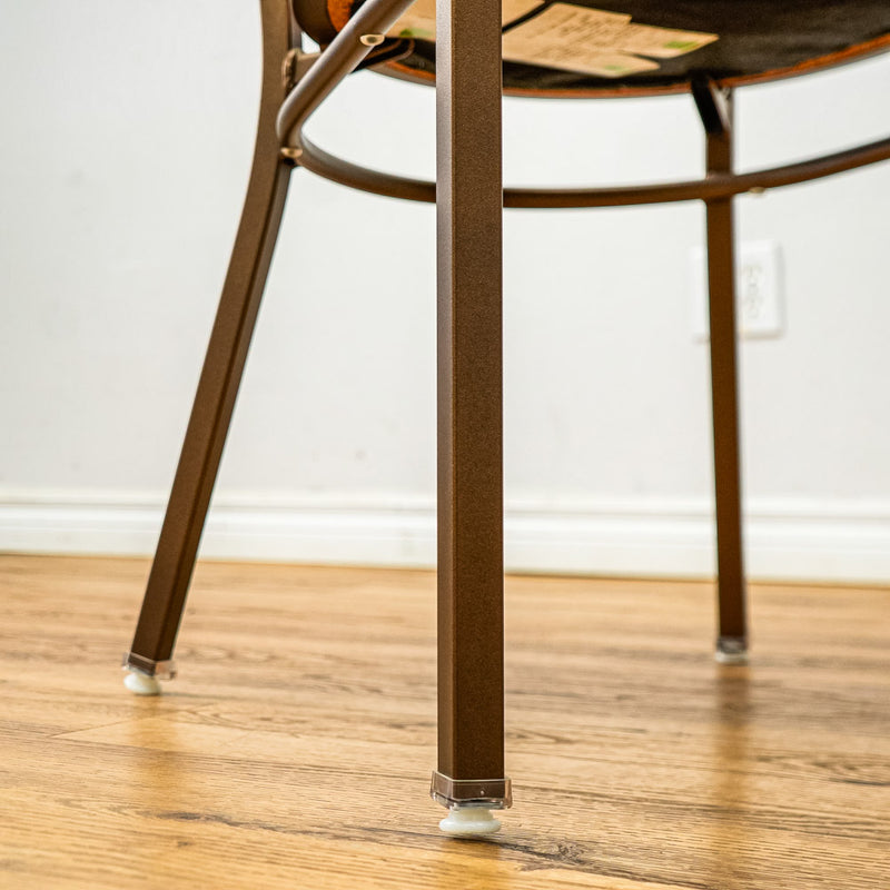 18-Inch W Black Metal Chair with Red Upholstery and Top Handle