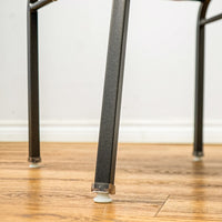 18-Inch W Black Metal Chair with Red Upholstery and Top Handle