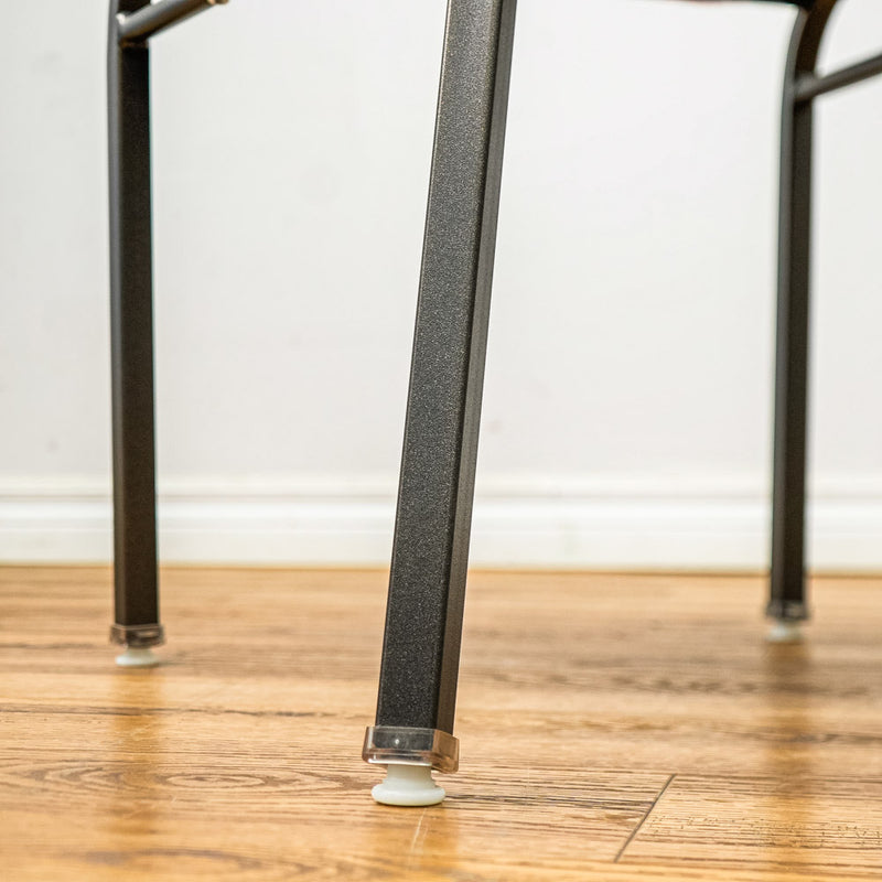 18-Inch W Black Metal Chair with Red Upholstery and Top Handle