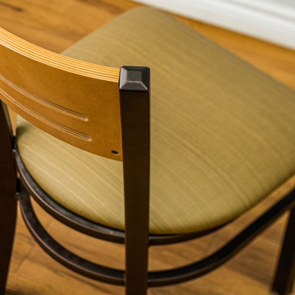 18-Inch W Americana Metal Chair with Upholstered Seat and Wood Back