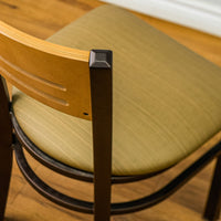 18-Inch W Americana Metal Chair with Upholstered Seat and Wood Back