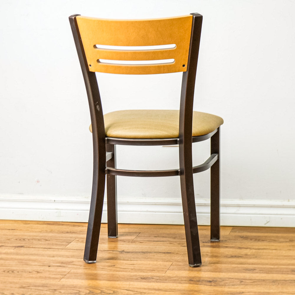 18-Inch W Americana Metal Chair with Upholstered Seat and Wood Back