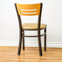 18-Inch W Americana Metal Chair with Upholstered Seat and Wood Back