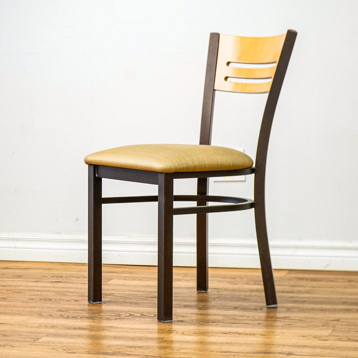 18-Inch W Americana Metal Chair with Upholstered Seat and Wood Back