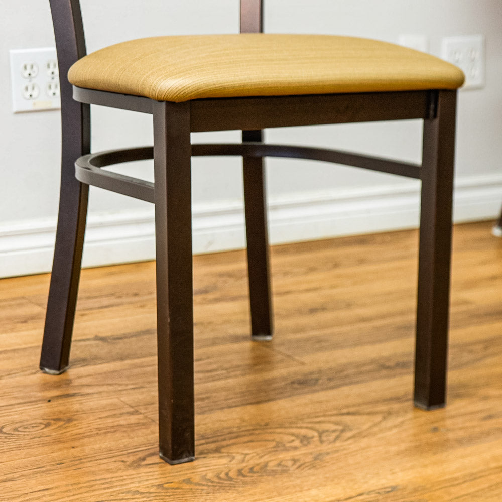 18-Inch W Americana Metal Chair with Upholstered Seat and Wood Back