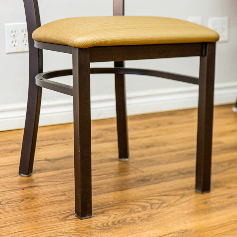 18-Inch W Americana Metal Chair with Upholstered Seat and Wood Back