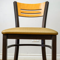 18-Inch W Americana Metal Chair with Upholstered Seat and Wood Back