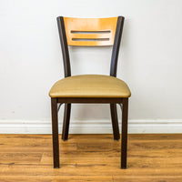 18-Inch W Americana Metal Chair with Upholstered Seat and Wood Back