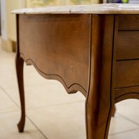 28-Inch W Stone-Top Accent Table with Wooden Legs