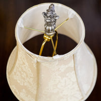 Beige Floral Ceramic Table Lamp with Round Shade