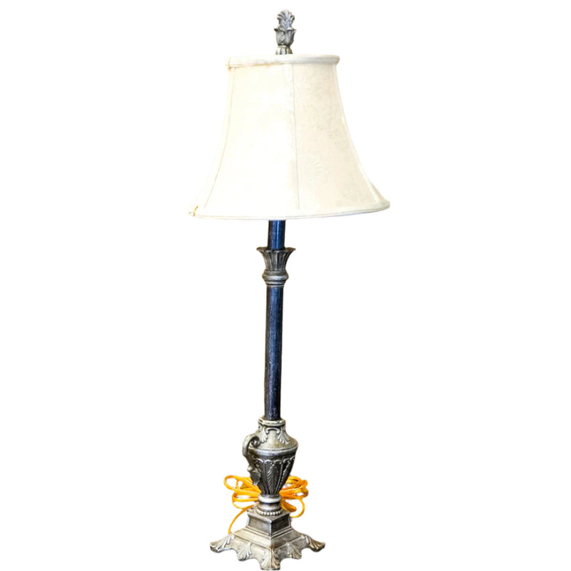 Beige Floral Ceramic Table Lamp with Round Shade