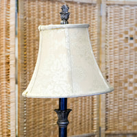 Beige Floral Ceramic Table Lamp with Round Shade