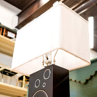 30.25-Inch High Rectangular Table Lamp with Graphic Motif