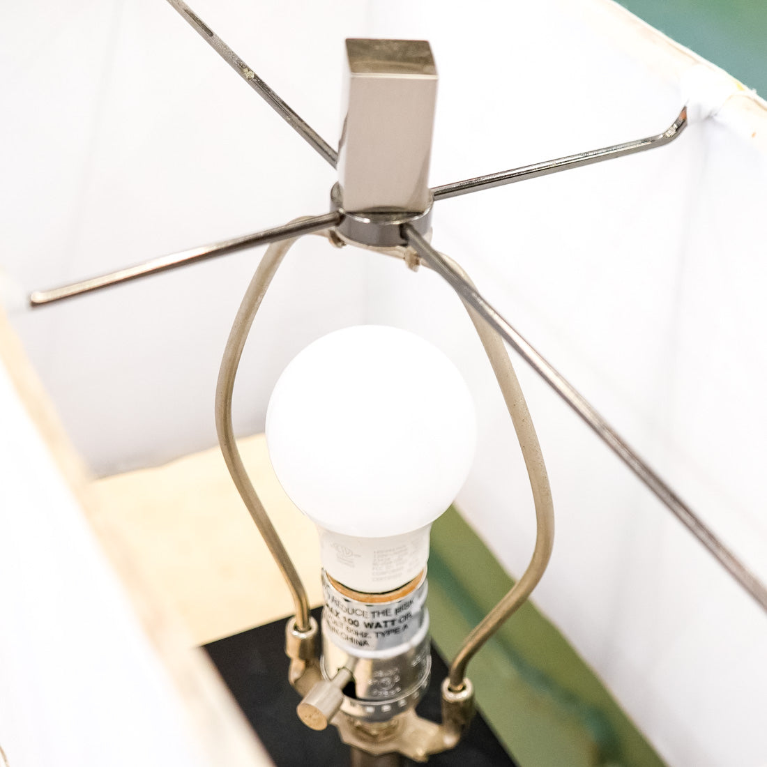 30.25-Inch High Rectangular Table Lamp with Graphic Motif
