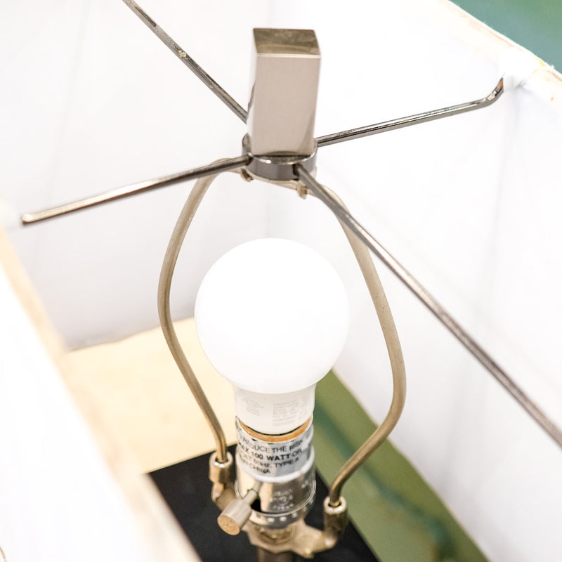 30.25-Inch High Rectangular Table Lamp with Graphic Motif