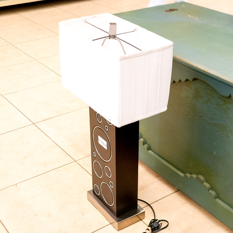 30.25-Inch High Rectangular Table Lamp with Graphic Motif