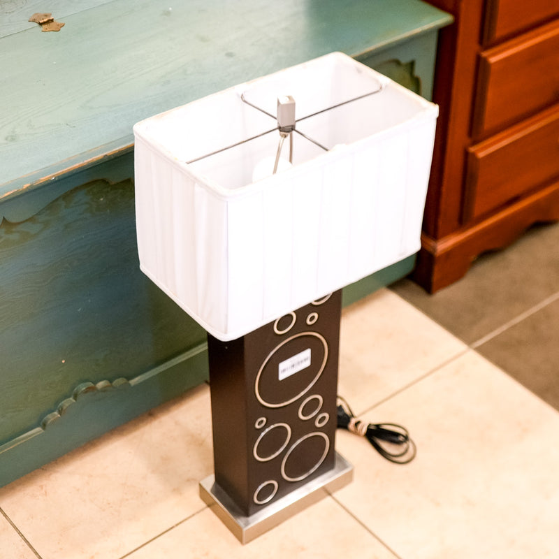 30.25-Inch High Rectangular Table Lamp with Graphic Motif