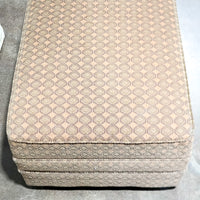 41-Inch Wide Geometric Patterned Upholstered Ottoman in Earth Tones