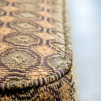 41-Inch Wide Geometric Patterned Upholstered Ottoman in Earth Tones