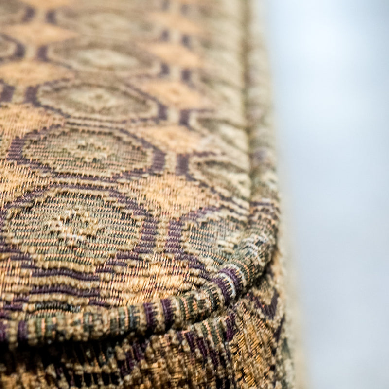 41-Inch Wide Geometric Patterned Upholstered Ottoman in Earth Tones