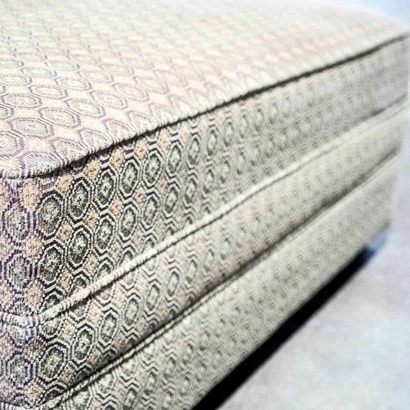 41-Inch Wide Geometric Patterned Upholstered Ottoman in Earth Tones