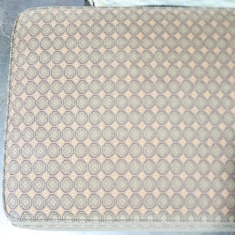41-Inch Wide Geometric Patterned Upholstered Ottoman in Earth Tones