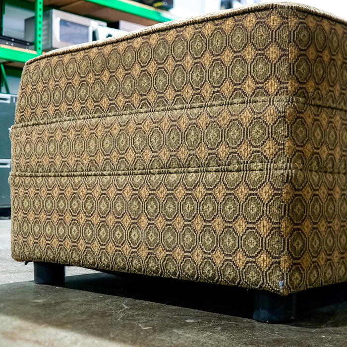 41-Inch Wide Geometric Patterned Upholstered Ottoman in Earth Tones