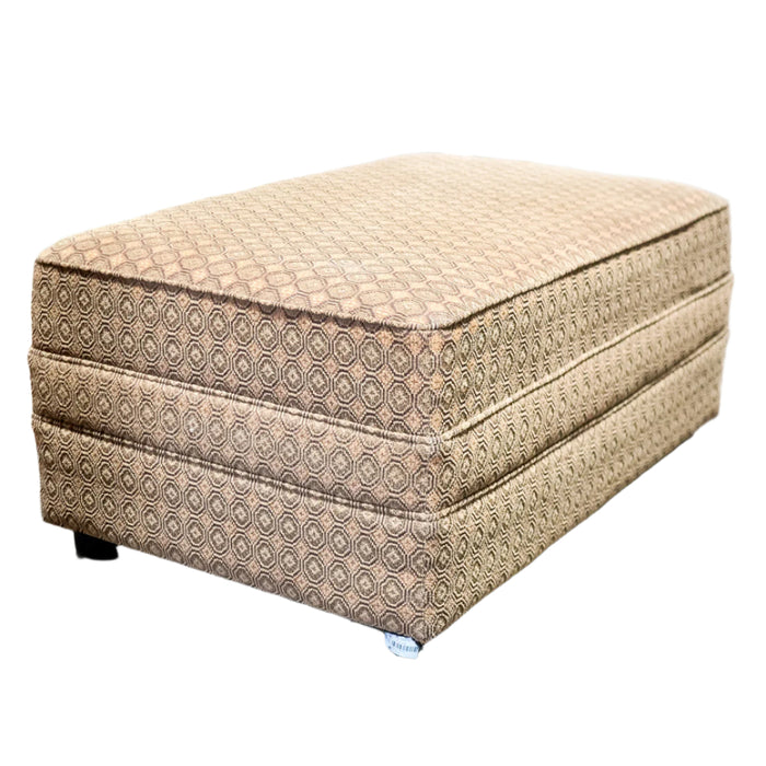 41-Inch Wide Geometric Patterned Upholstered Ottoman in Earth Tones