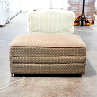 41-Inch Wide Geometric Patterned Upholstered Ottoman in Earth Tones