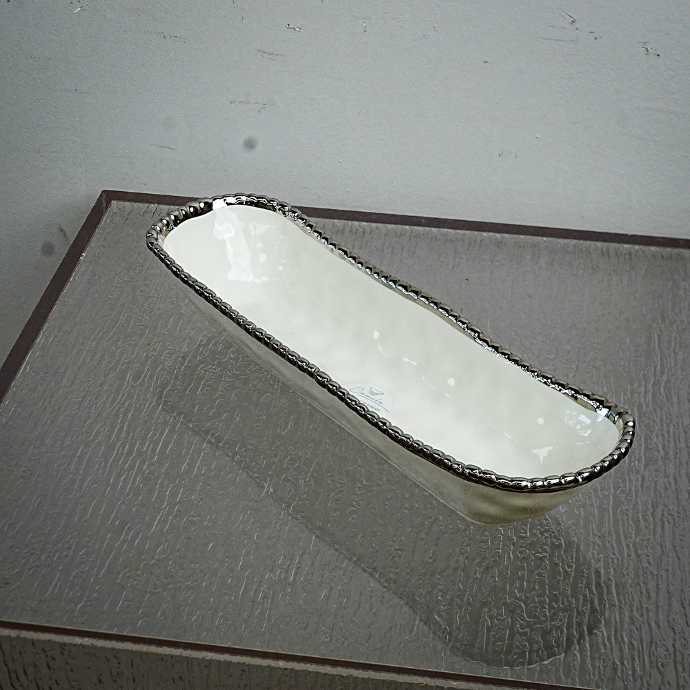 14 x 4.1 Inch Silver Finish Serving Dish
