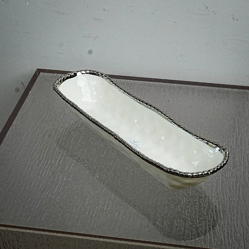 14 x 4.1 Inch Silver Finish Serving Dish