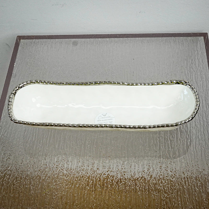 14 x 4.1 Inch Silver Finish Serving Dish