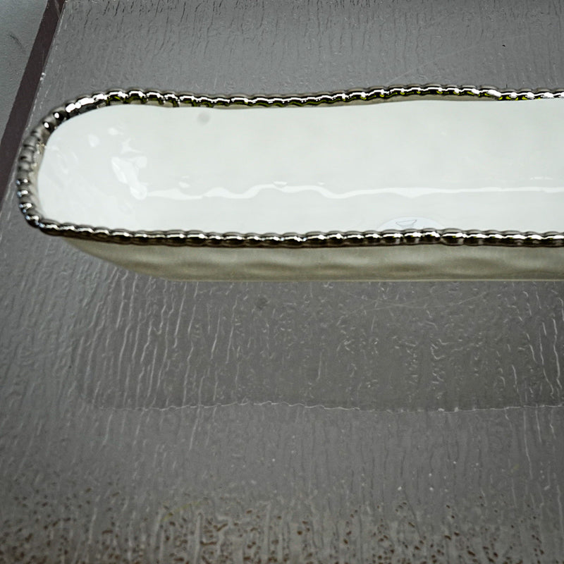 14 x 4.1 Inch Silver Finish Serving Dish